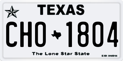 TX license plate CHO1804