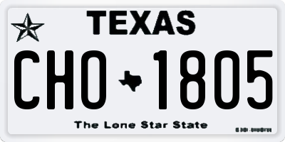 TX license plate CHO1805