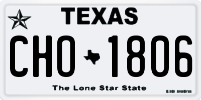 TX license plate CHO1806