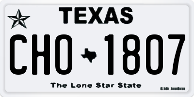 TX license plate CHO1807