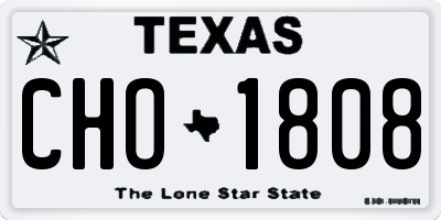 TX license plate CHO1808