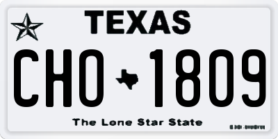 TX license plate CHO1809