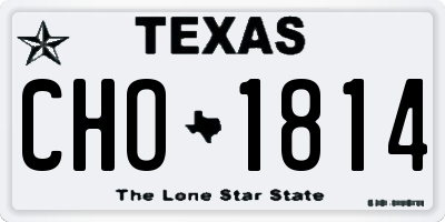 TX license plate CHO1814