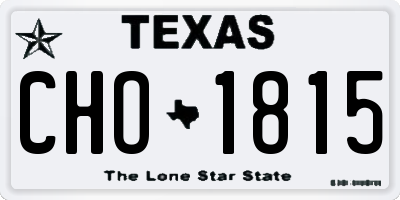 TX license plate CHO1815