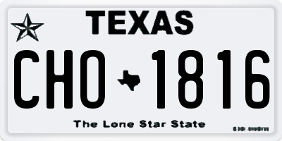 TX license plate CHO1816