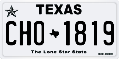 TX license plate CHO1819