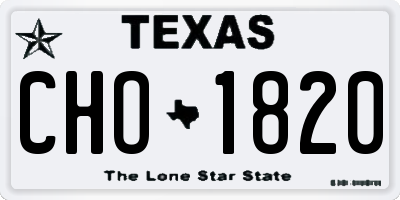 TX license plate CHO1820