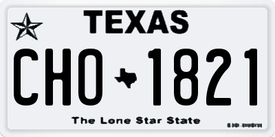 TX license plate CHO1821