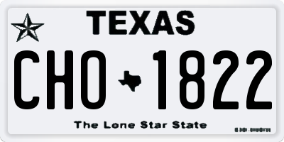 TX license plate CHO1822