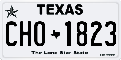 TX license plate CHO1823