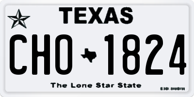 TX license plate CHO1824
