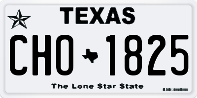 TX license plate CHO1825