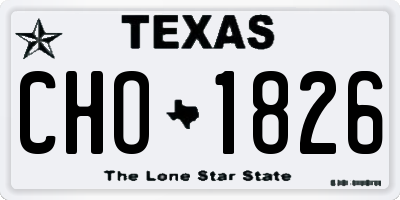 TX license plate CHO1826