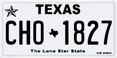 TX license plate CHO1827