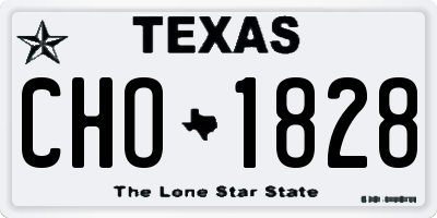 TX license plate CHO1828