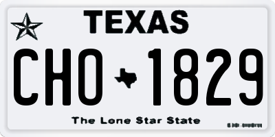 TX license plate CHO1829