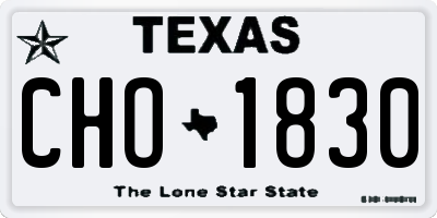 TX license plate CHO1830