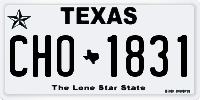 TX license plate CHO1831