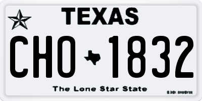 TX license plate CHO1832