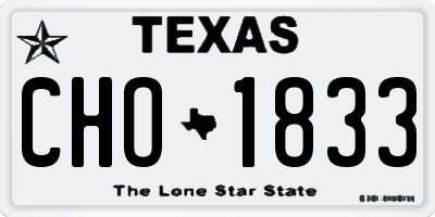 TX license plate CHO1833