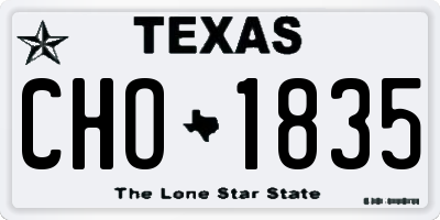 TX license plate CHO1835