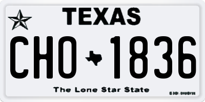 TX license plate CHO1836