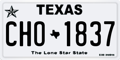 TX license plate CHO1837