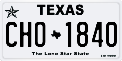 TX license plate CHO1840