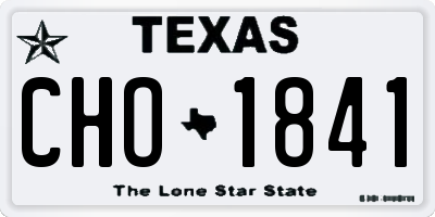 TX license plate CHO1841