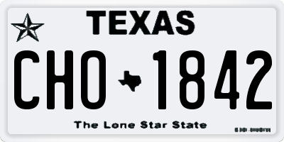 TX license plate CHO1842