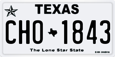 TX license plate CHO1843