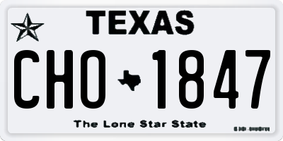 TX license plate CHO1847