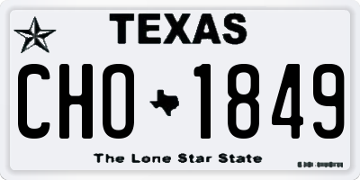 TX license plate CHO1849