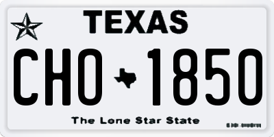 TX license plate CHO1850