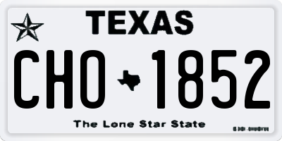 TX license plate CHO1852
