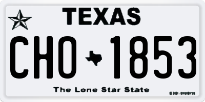 TX license plate CHO1853