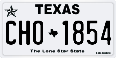 TX license plate CHO1854