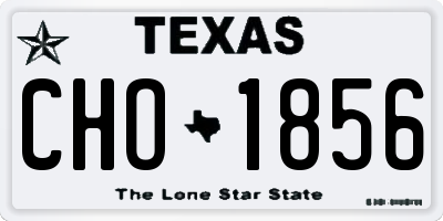 TX license plate CHO1856