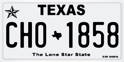 TX license plate CHO1858