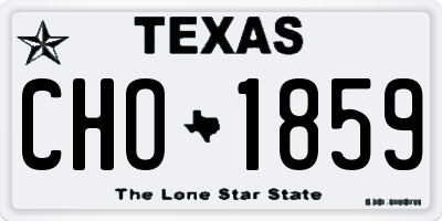 TX license plate CHO1859