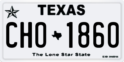 TX license plate CHO1860