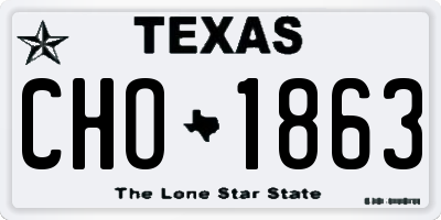 TX license plate CHO1863