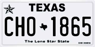 TX license plate CHO1865