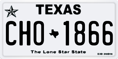 TX license plate CHO1866
