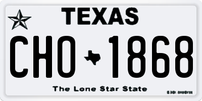 TX license plate CHO1868