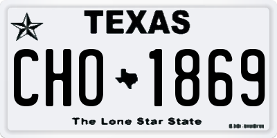 TX license plate CHO1869