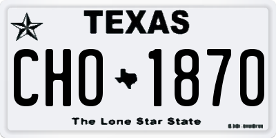 TX license plate CHO1870