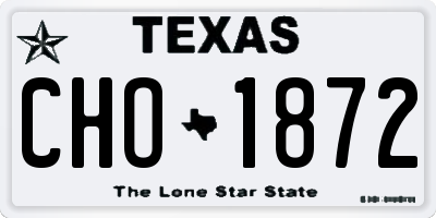 TX license plate CHO1872