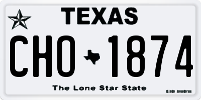 TX license plate CHO1874