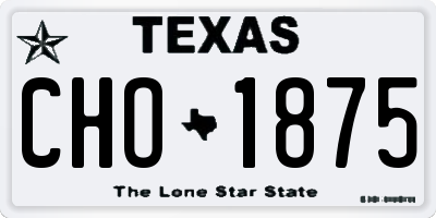 TX license plate CHO1875